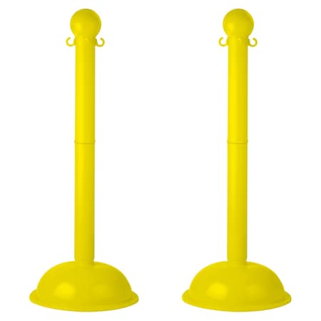 Mr. Chain Yellow HD Stowable Stanchion, 2PK 93602-2